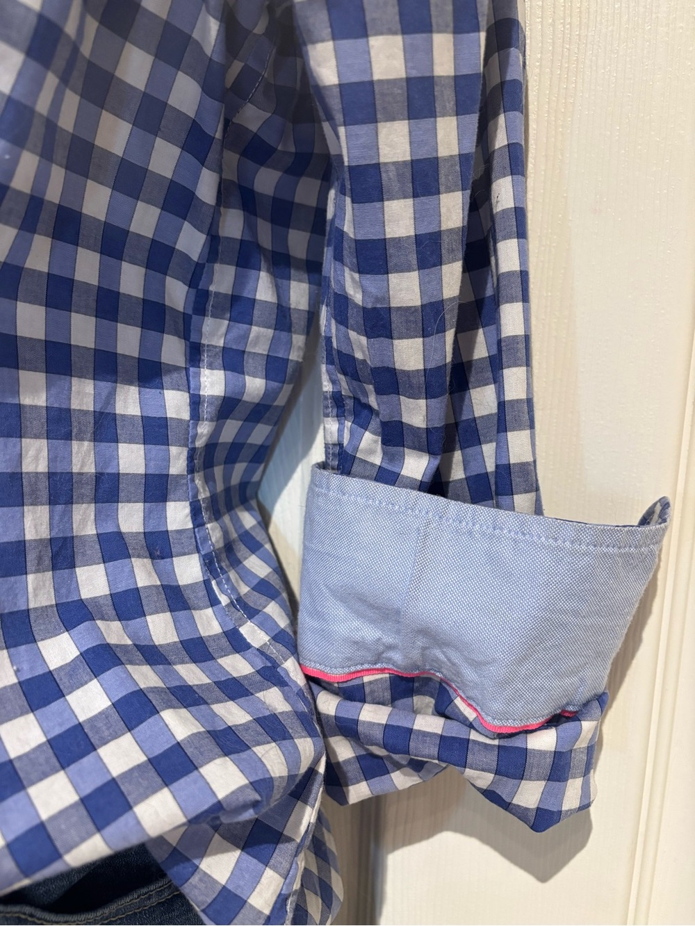 Banana Republic Blue and White Gingham Shirt - Picture 3 of 5